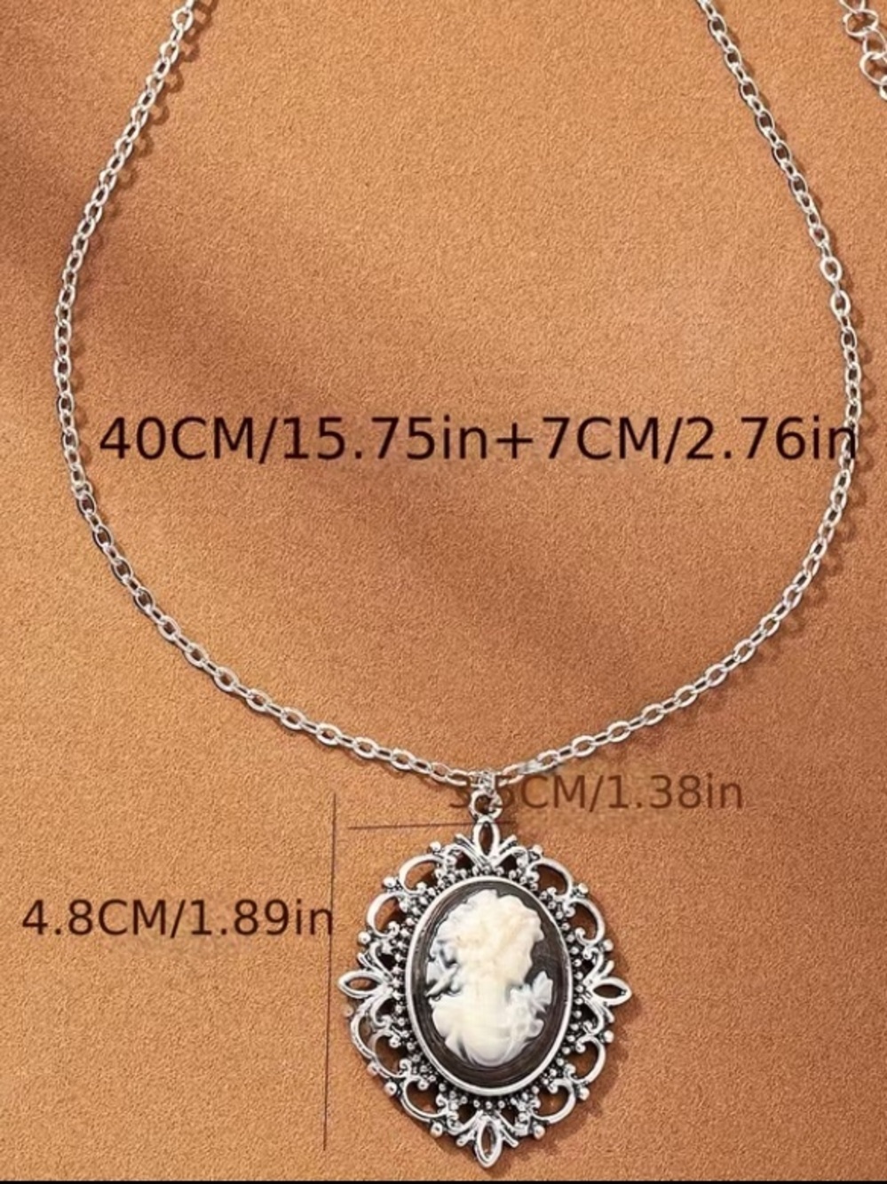 NEW! Vintage Inspired Purple Cameo Pendant Necklace. Victorian Necklace A1-33 - Picture 3 of 3